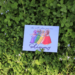 Why walk when you can shimmy belly dancers postcard