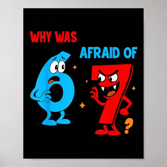 Why Was 6 Afraid Of 7 Funny Six Seven Meme Gen Alp Poster (Front)