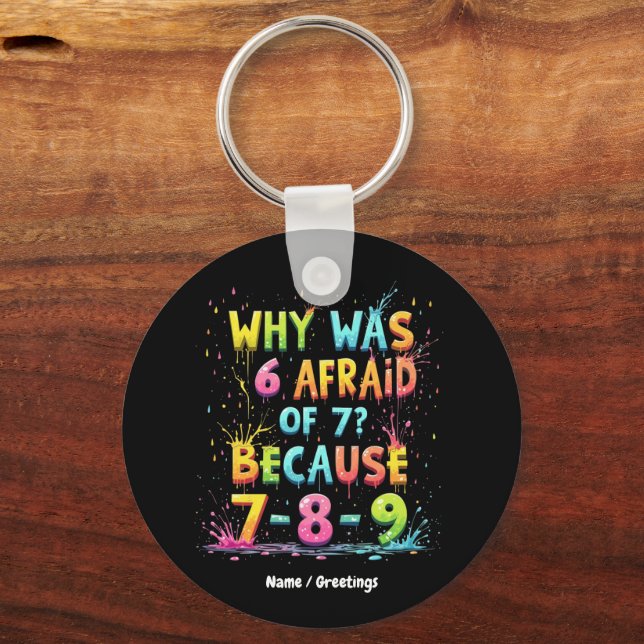 Why Was 6 Afraid of 7 The Meaning Behind "7-8-9"  Key Ring (Front)
