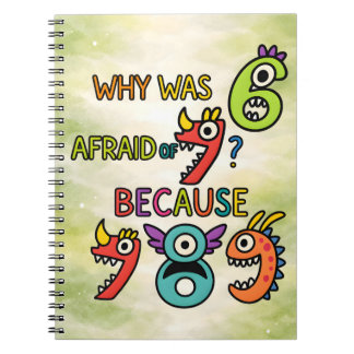 Why Was 7 Afraid Funny Math Notebook for Kids