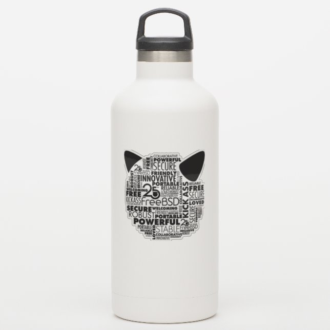 Why We Love FreeBSD 25th Anniversary Sticker (Waterbottle)