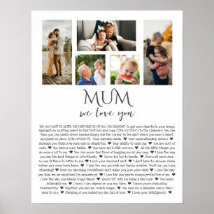 Why We Love You Mom Custom Photo Collage Poster