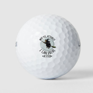 Why Yes Actually I Can Drive A Stick Funny Witch Golf Balls