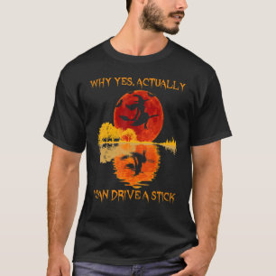 Why Yes Actually I Can Drive A Stick Vintage Witch T-Shirt