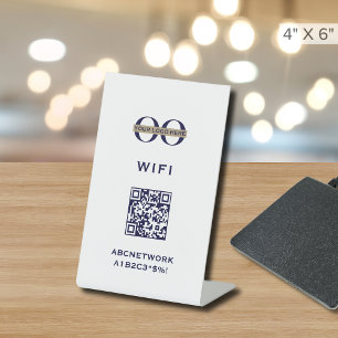 Wi-Fi Access Custom Logo QR Code Pedestal Sign