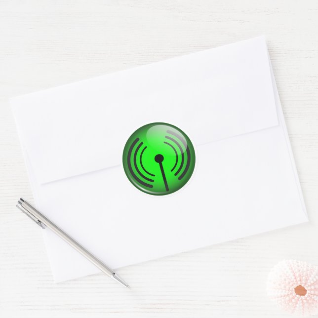 Wi-Fi Symbol Classic Round Sticker (Envelope)