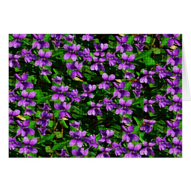 WI State Flower Wood Violet Mosaic Pattern (Front Horizontal)