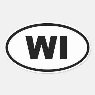 WI Wisconsin Oval Sticker