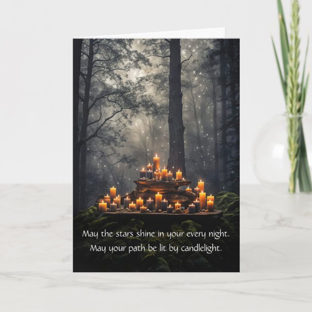 Wicca Pagan Inspired Mystical Birthday Card (Front)