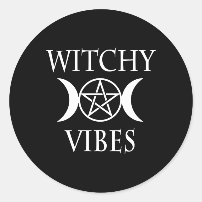 Wicca Pentacle Triple Moon Goddess Witchy S Classic Round Sticker (Front)