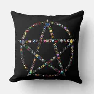 wicca pentagram pillow