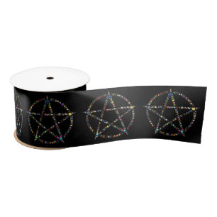 wicca pentagram ribbon satin ribbon
