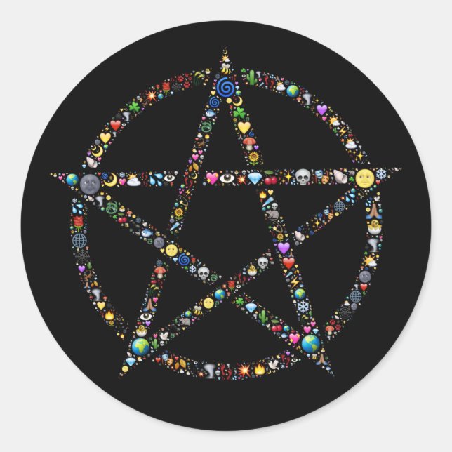 wicca pentagram stickers (Front)