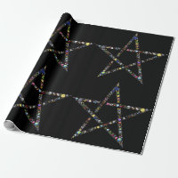 wicca pentagram wrapping paper