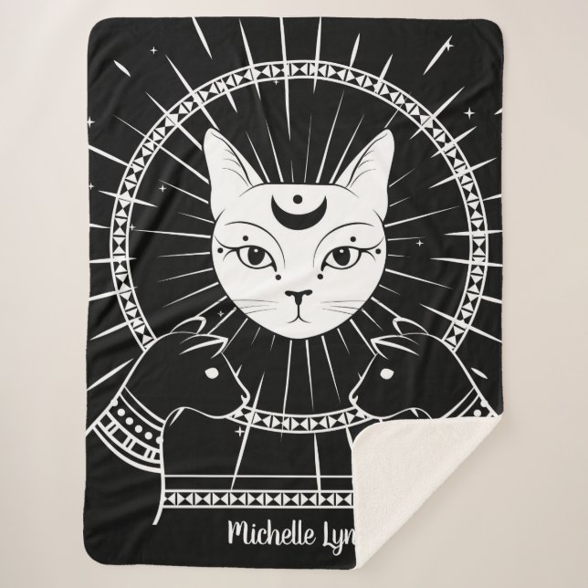 Wiccan Cats Sherpa Blanket (Front)