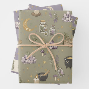 Wiccan Gift Wrap Set of 3