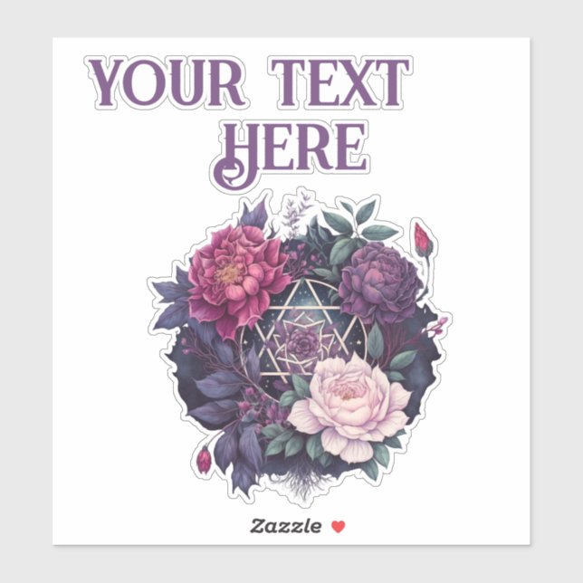 Wiccan Lavender Pyrenees Pentacle Vinyl Sticker (Sheet)