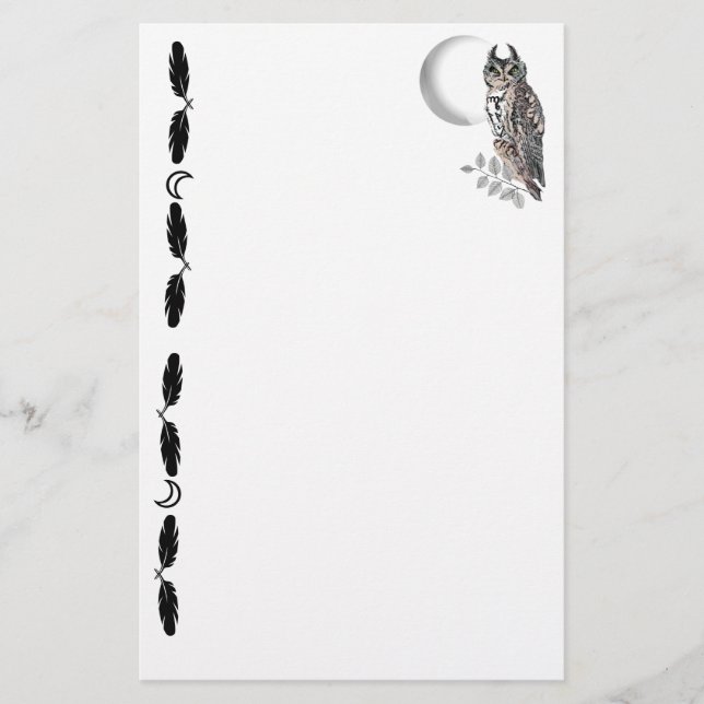 Wiccan Owl - Hecate's Guardian Stationery (Front)