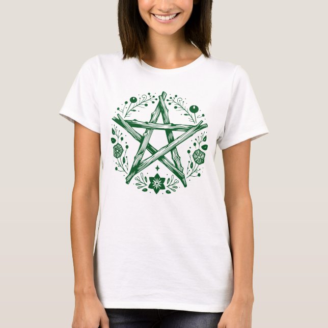 Wiccan Pagan Pentacle T-Shirt (Front)