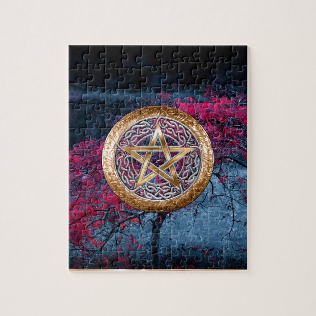 Wiccan Pagan Pentagram Alter Cloth Jigsaw Puzzle (Vertical)