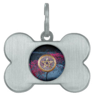 Wiccan Pagan Pentagram Alter Cloth Pet ID Tag