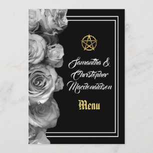 Wiccan pentacle black wedding menu