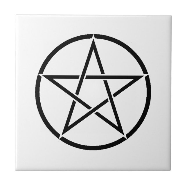 Wiccan Pentacle (Pentagram) Ceramic Tile (Front)