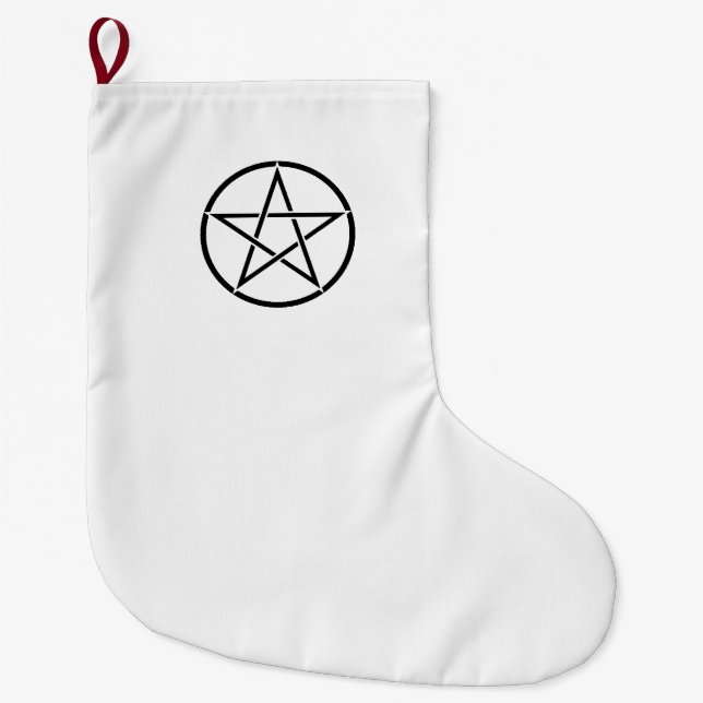 Wiccan Pentacle (Pentagram) Large Christmas Stocking (Front)
