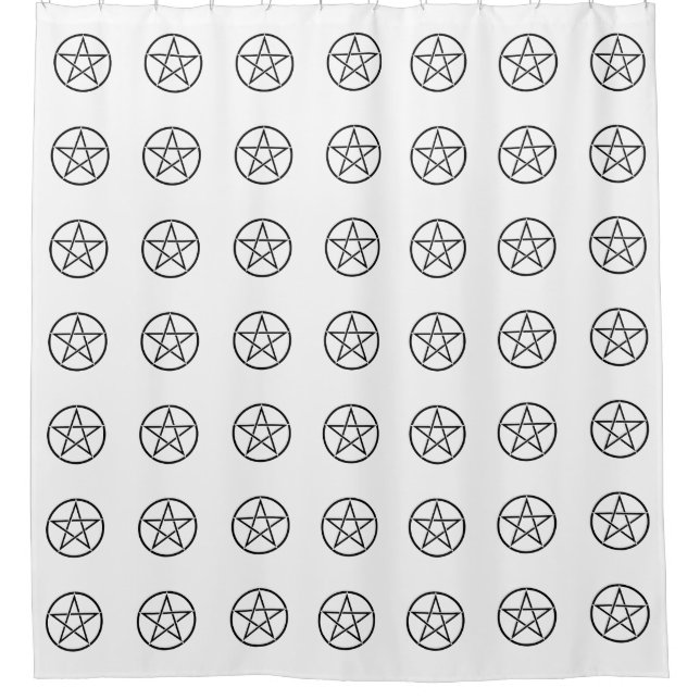 Wiccan Pentacle (Pentagram) Shower Curtain (Front)