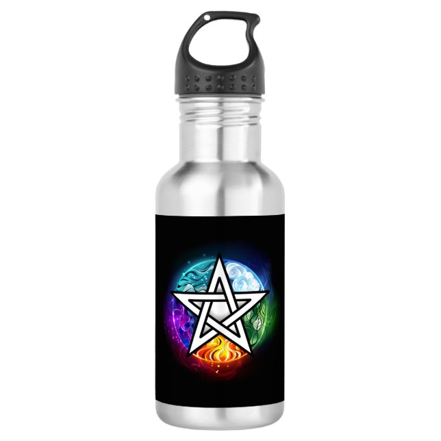 Wiccan pentagram 532 ml water bottle (Front)