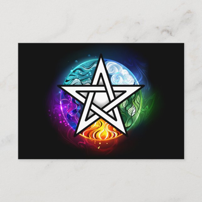Wiccan pentagram advice card (Front)
