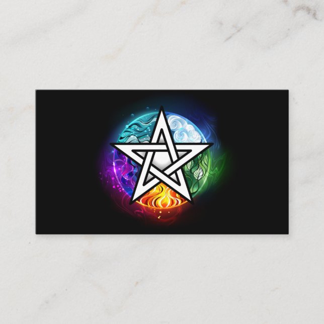 Wiccan pentagram appointment card (Front)