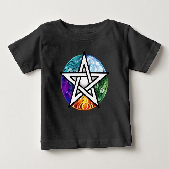 Wiccan pentagram baby T-Shirt (Front)