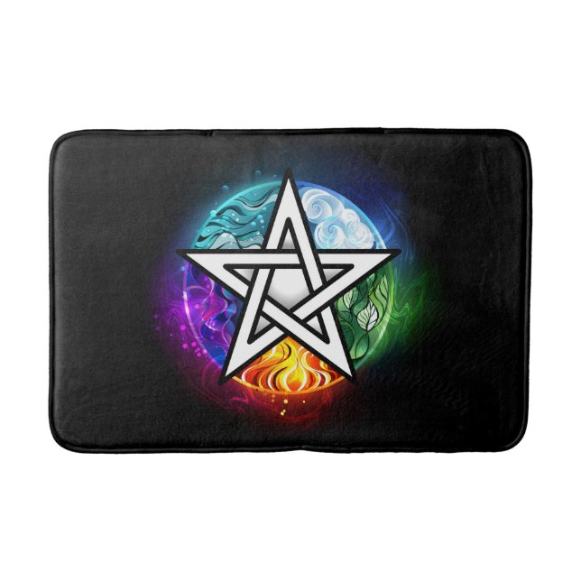 Wiccan pentagram bath mat (Front)