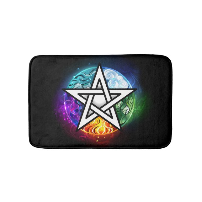 Wiccan pentagram bath mat (Front)