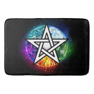 Wiccan pentagram bath mat