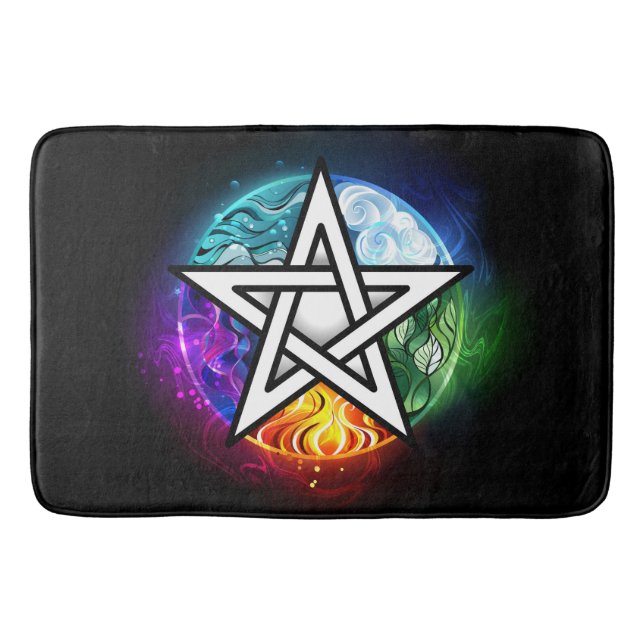 Wiccan pentagram bath mat (Front)
