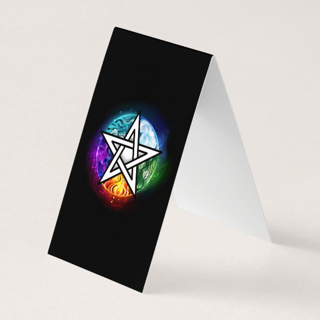Wiccan pentagram business card (Back)