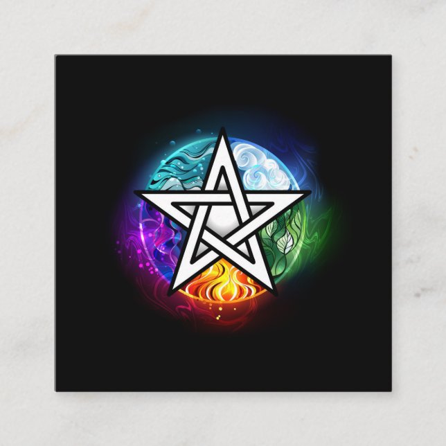 Wiccan pentagram calling card (Front)