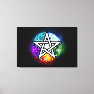 Wiccan pentagram canvas print