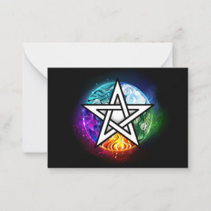 Wiccan pentagram card