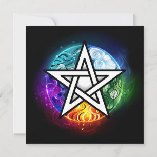Wiccan pentagram card