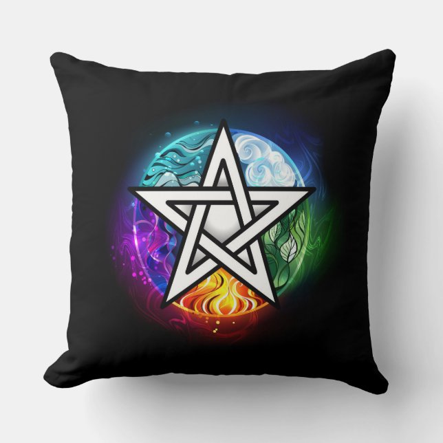 Wiccan pentagram cushion (Front)