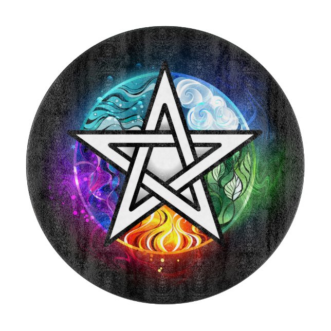 Wiccan pentagram cutting board (Front)