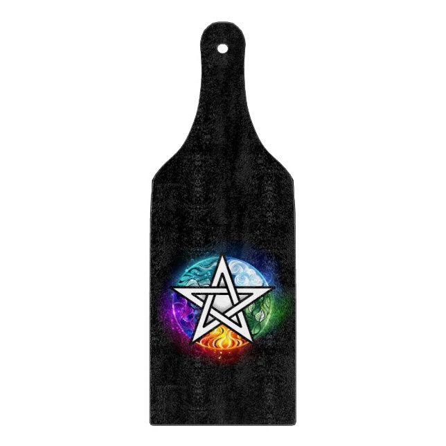 Wiccan pentagram cutting board (Front)