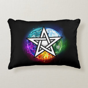 Wiccan pentagram decorative cushion