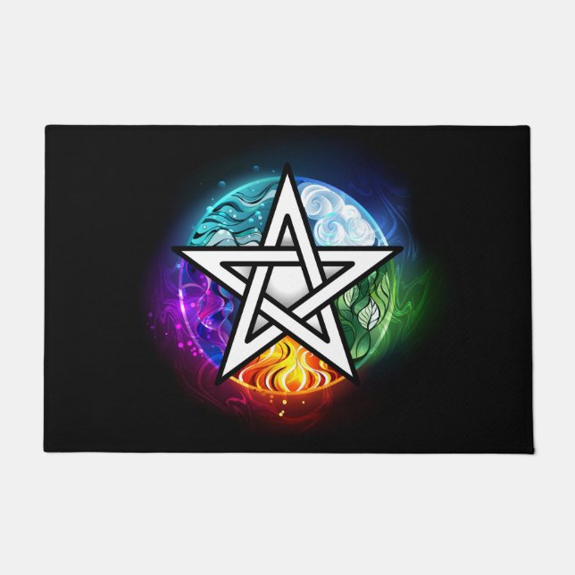 Wiccan pentagram doormat (Front)