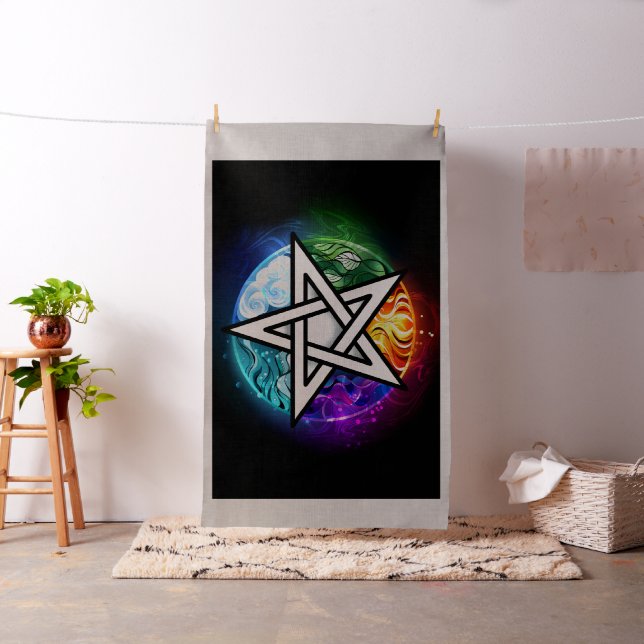 Wiccan pentagram fabric (In Situ)