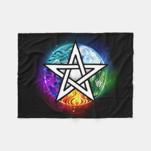 Wiccan pentagram fleece blanket