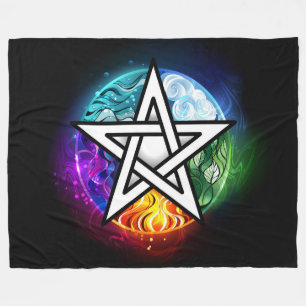Wiccan pentagram fleece blanket